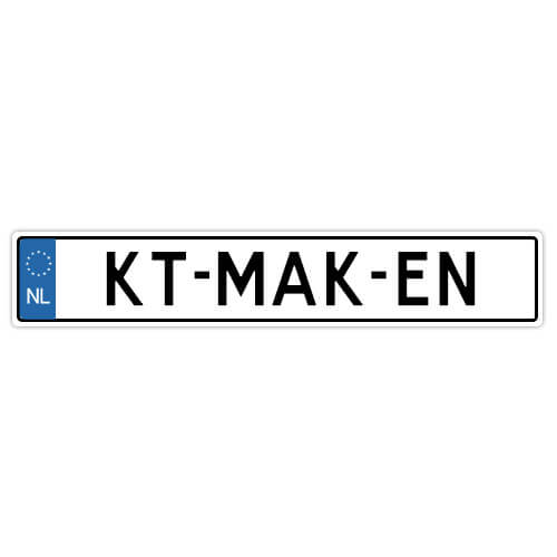 kans Kom langs om het te weten nikkel Witte Kentekenplaten laten maken l Kentekenmaken.nl